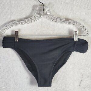 Jessica Simpson Side Shirred Hipster Black Poly Span Lined Bikini Bottom Size M